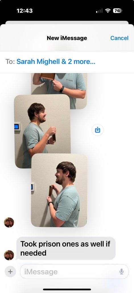 screenshot of text message